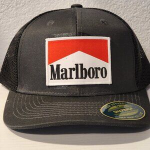 Marlboro Patched Charcoal/Black Mesh Snapback